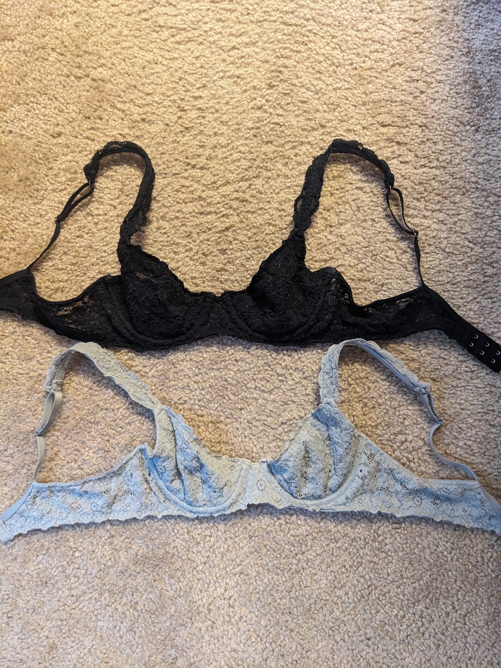 aerie Lace Underwire Bralette Duo in Black and Light Blue